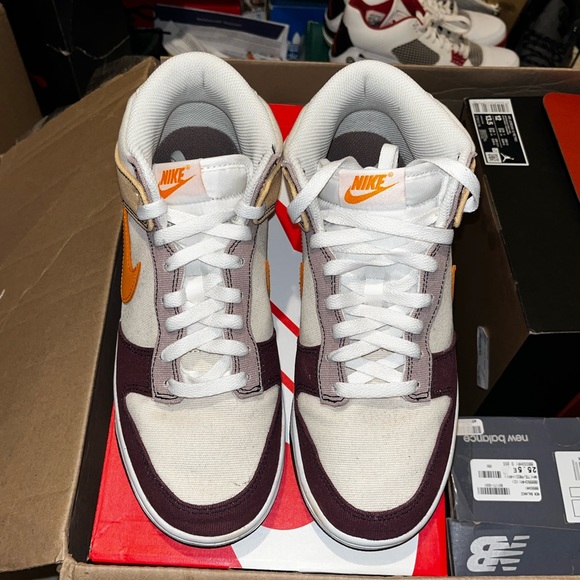 Nike Dunk Mid “ Coconut Milk Plum Orange “ Mens Sneakers. - Picture 3 of 7